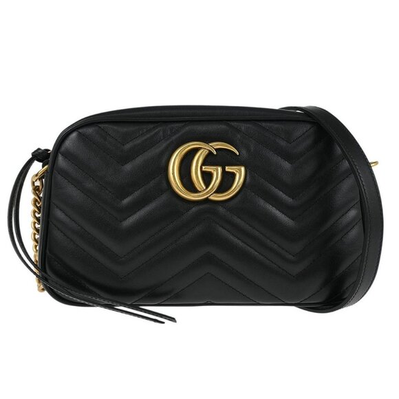 Gucci Black Leather Shoulder Bag 447632･520981 186686 - Picture 1 of 11